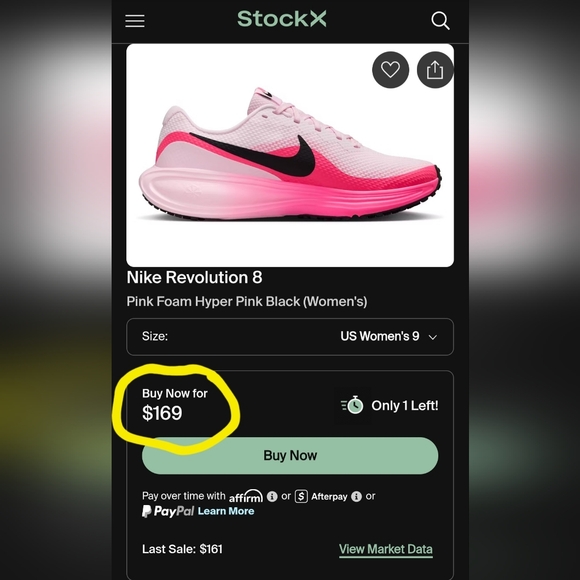 **LIKE NEW** Nike Revolution 8 Sz 9 Pink Foam Hyper Pink Running Walking Shoe - Picture 10 of 11